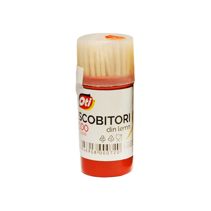 Scobitori din lemn in tub de plastic, 100 buc./tub