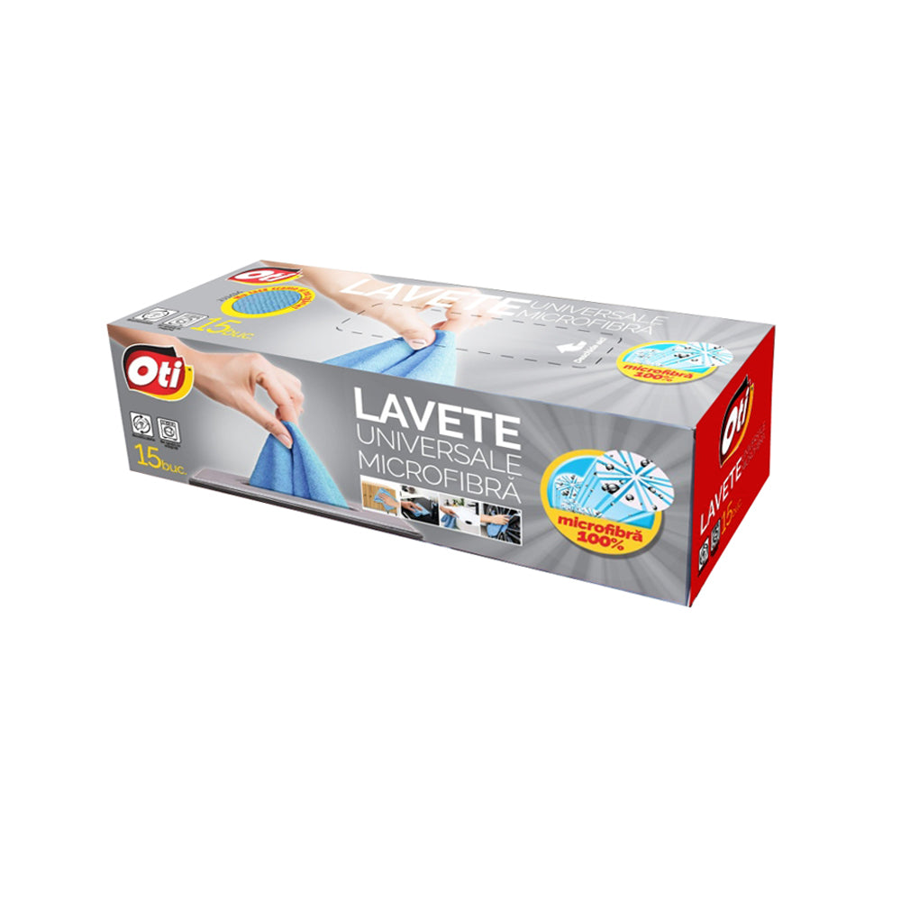 LAVAエントリーセット Lavete universale microfibra, 15 bucati in cutie pop-up — Oti