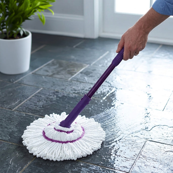 Mop Click-Click, microfibra, coada metalica, 130 cm
