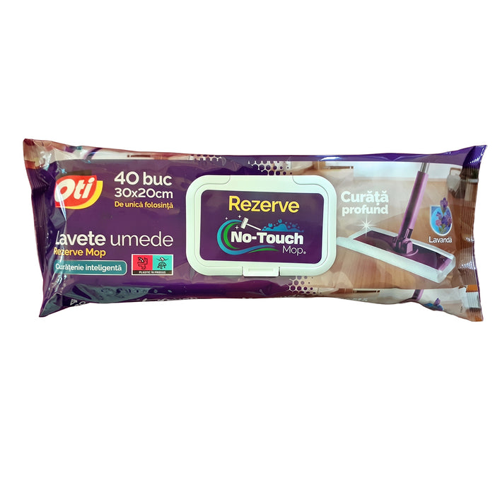 Lavete umede - Rezerve mop No-Touch, 30x20 cm, 40 buc./pachet