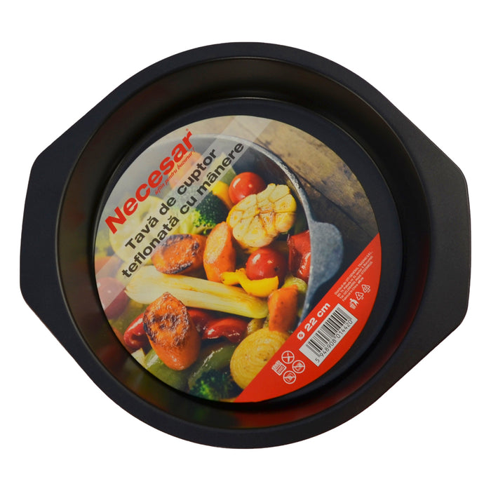Tava de cuptor teflonata cu manere 22 cm