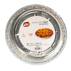 Tava din aluminiu pentru copt tarta, 1380 ml, 5 buc./set